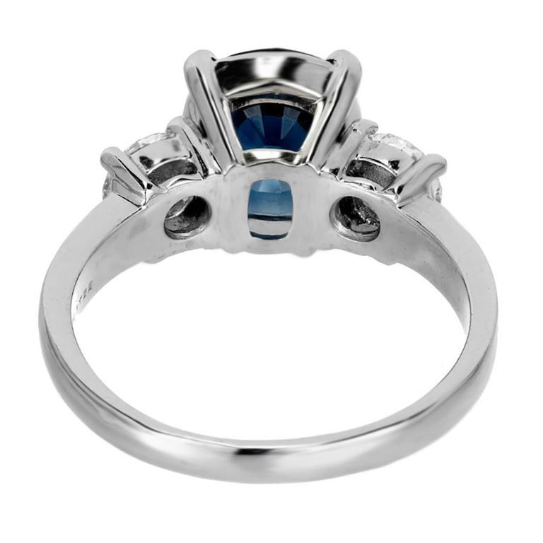 Peter Suchy GIA 3.24 Carat Sapphire Diamond Three-Stone Engagement Ring – image 8
