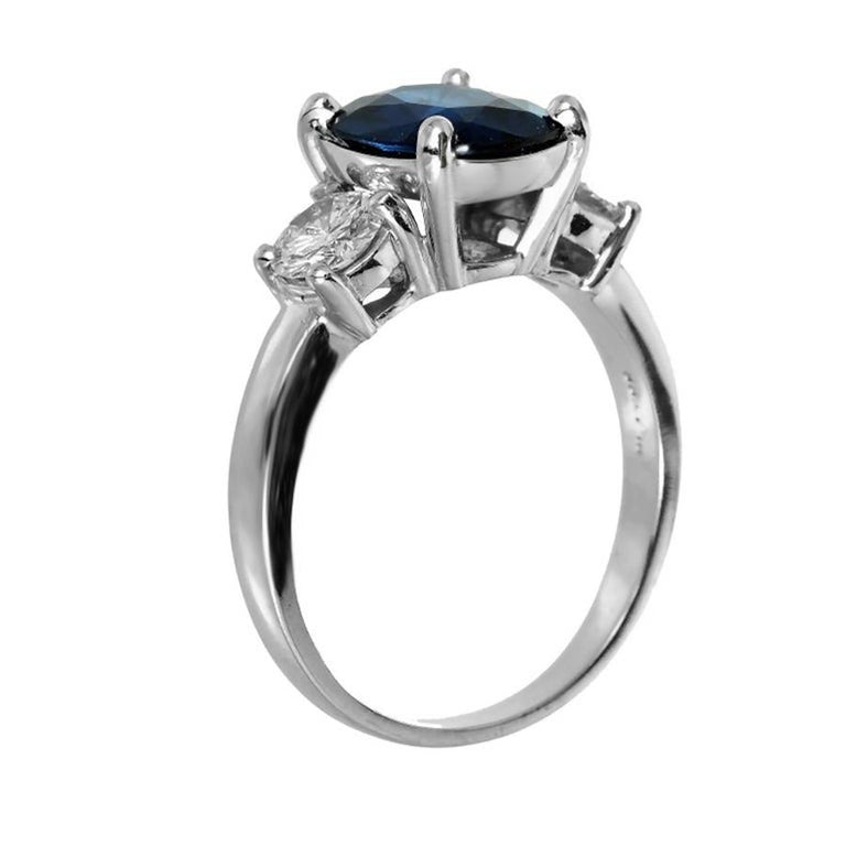 Peter Suchy GIA 3.24 Carat Sapphire Diamond Three-Stone Engagement Ring – image 9