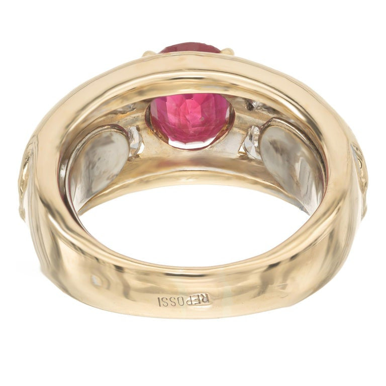 AGL Certified 1.65 Carat Oval Ruby Diamond Gold Engagement Ring – image 6