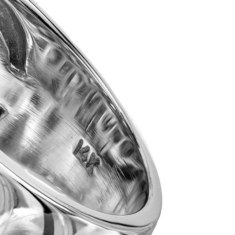 5.75 Carat Sapphire Diamond White Gold Extra Wide Band Ring – image 6
