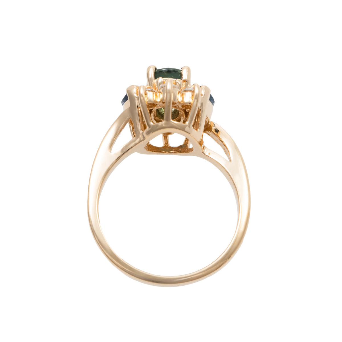 1.10 Carat Sapphire Diamond Yellow Gold Ring – image 4