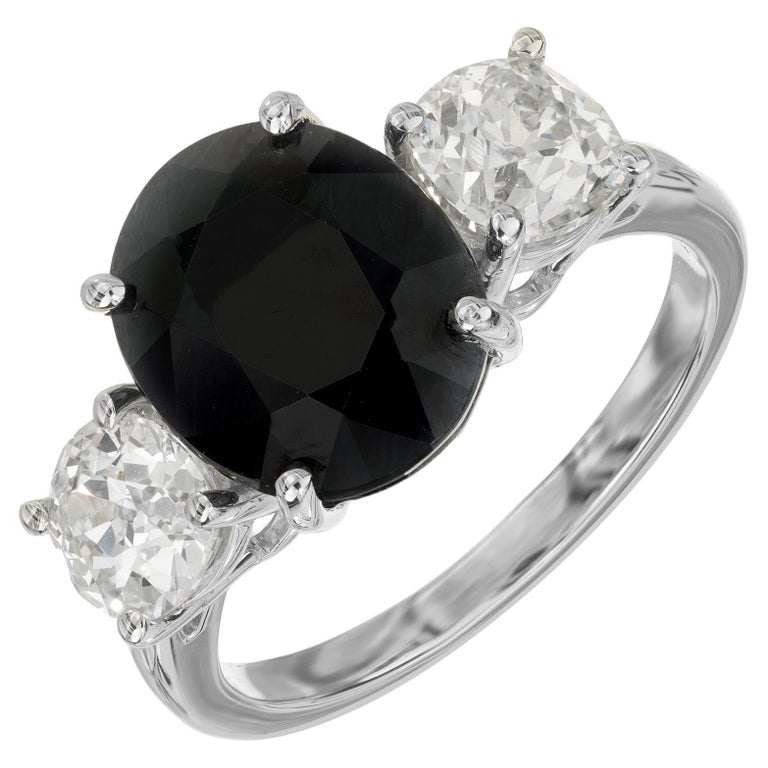Peter Suchy GIA Certified 5.00 Carat Sapphire Diamond Platinum Engagement Ring