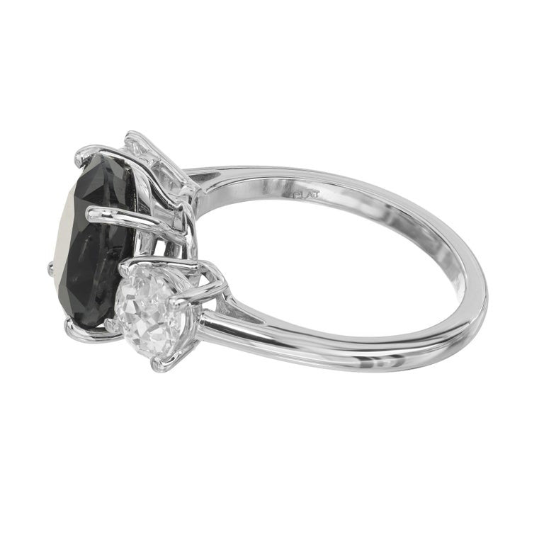 Peter Suchy GIA Certified 5.00 Carat Sapphire Diamond Platinum Engagement Ring – image 5