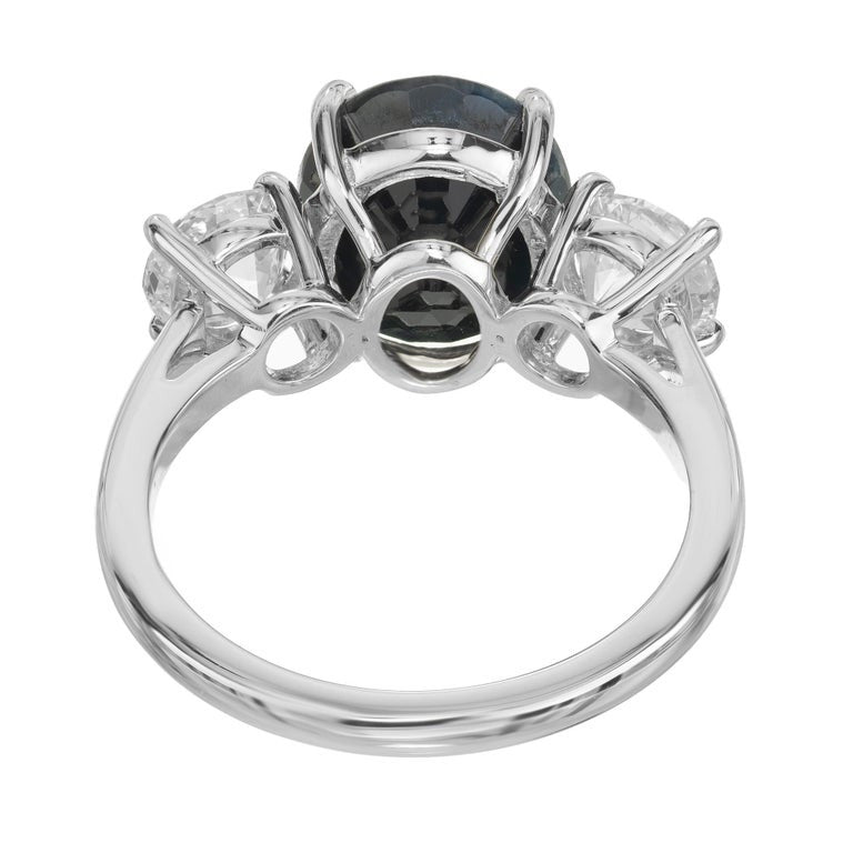 Peter Suchy GIA Certified 5.00 Carat Sapphire Diamond Platinum Engagement Ring – image 6