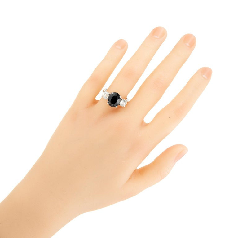 Peter Suchy GIA Certified 5.00 Carat Sapphire Diamond Platinum Engagement Ring – image 8