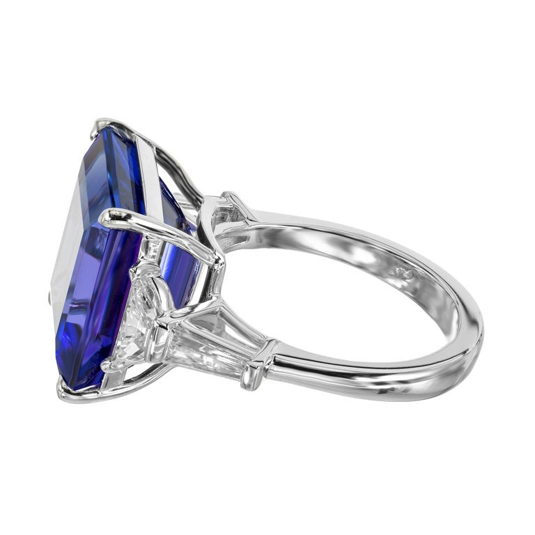 Peter Suchy GIA Certified 13.00 Carat Octagonal Tanzanite Diamond Platinum Ring – image 5