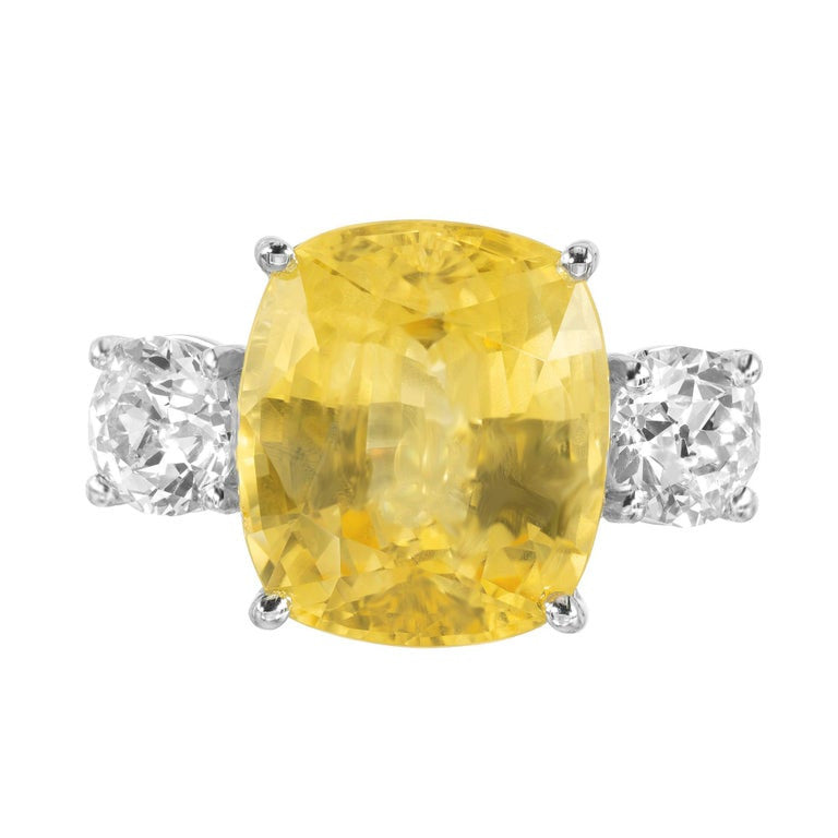 Peter Suchy GIA Certified 13.70 Carat Sapphire Diamond Platinum Engagement Ring – image 2