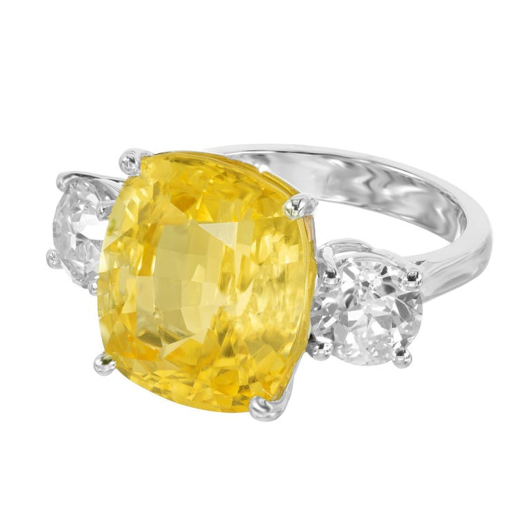 Peter Suchy GIA Certified 13.70 Carat Sapphire Diamond Platinum Engagement Ring – image 6