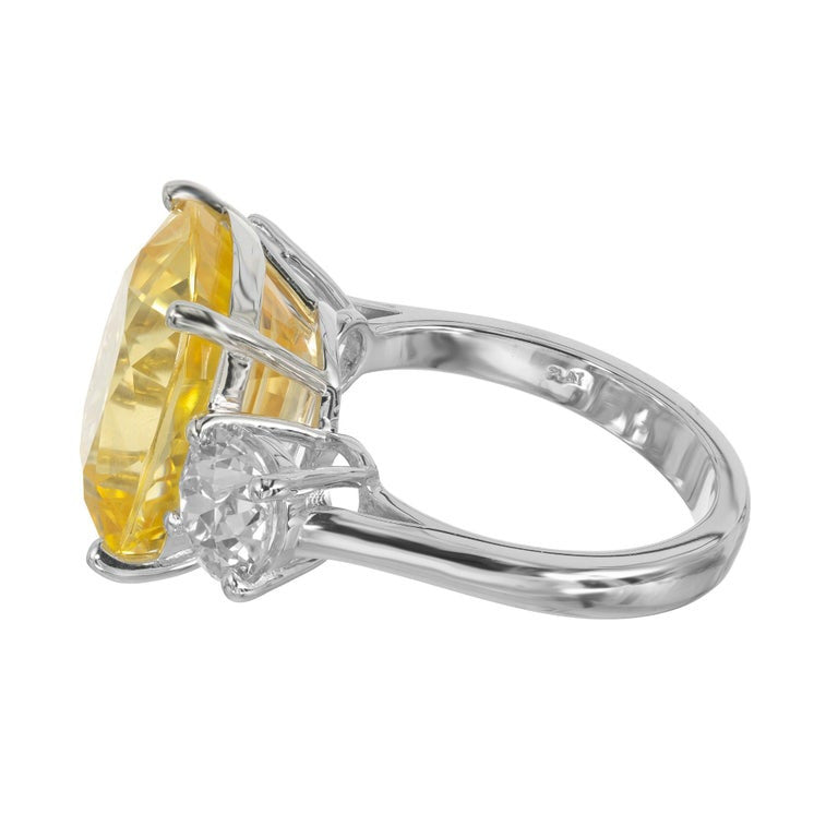 Peter Suchy GIA Certified 13.70 Carat Sapphire Diamond Platinum Engagement Ring – image 7