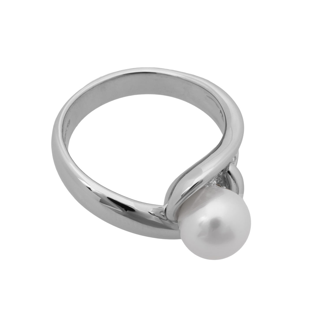 .25 Carat Diamond Akoya Pearl White Gold Ring – image 4