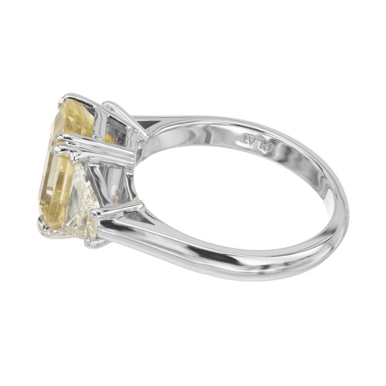 Peter Suchy GIA Certified 4.80 carats Sapphire Diamond Platinum Three Stone Ring – image 4