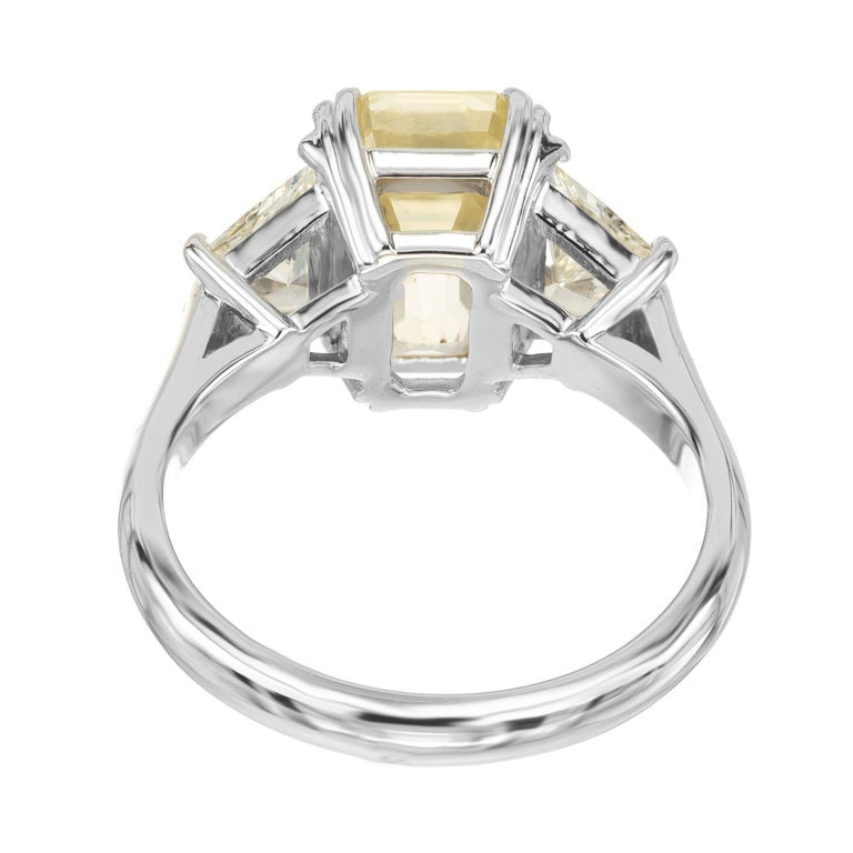 Peter Suchy GIA Certified 4.80 carats Sapphire Diamond Platinum Three Stone Ring – image 5