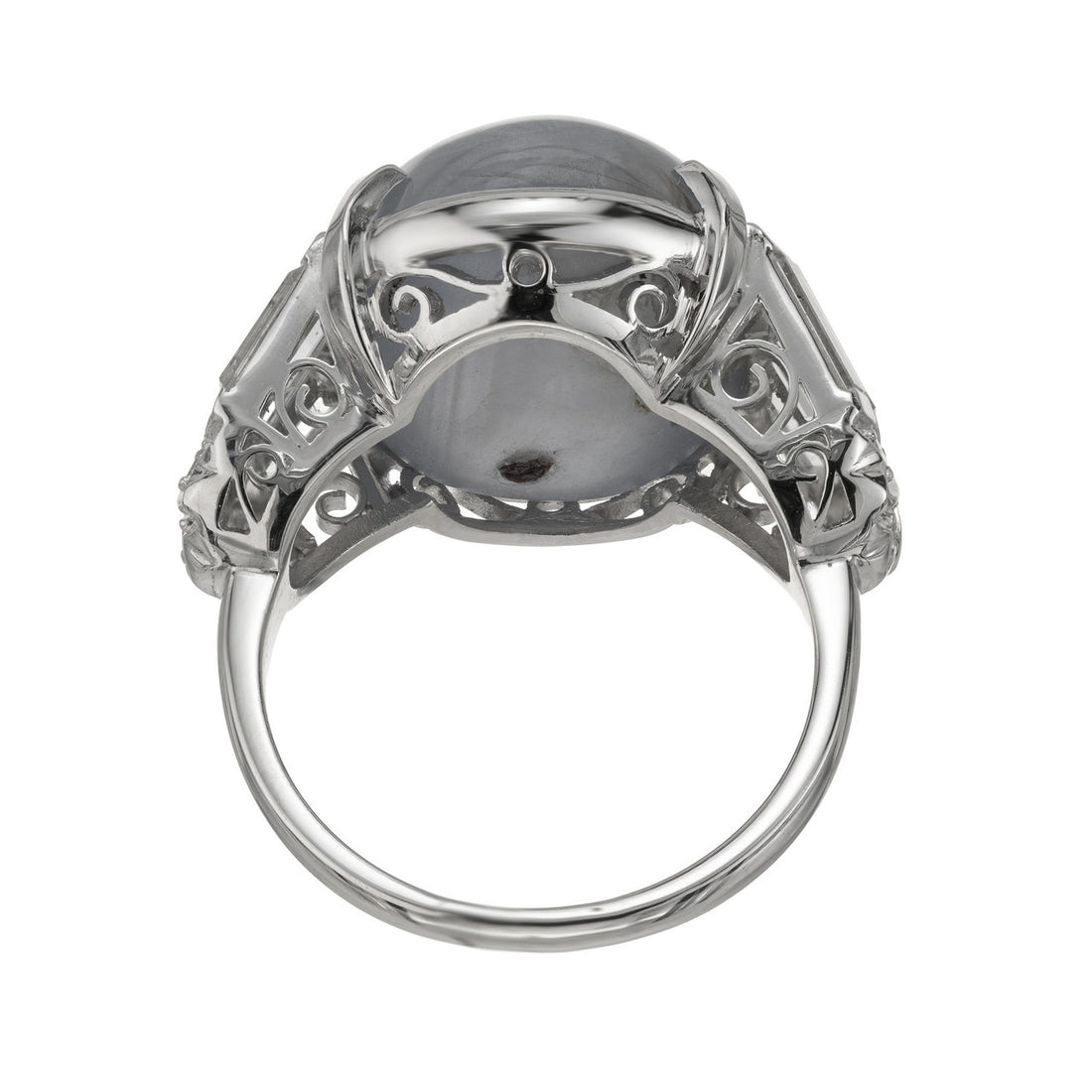 GIA Certified 23.19 Carat Oval Star Sapphire Diamond Platinum Ring – image 6
