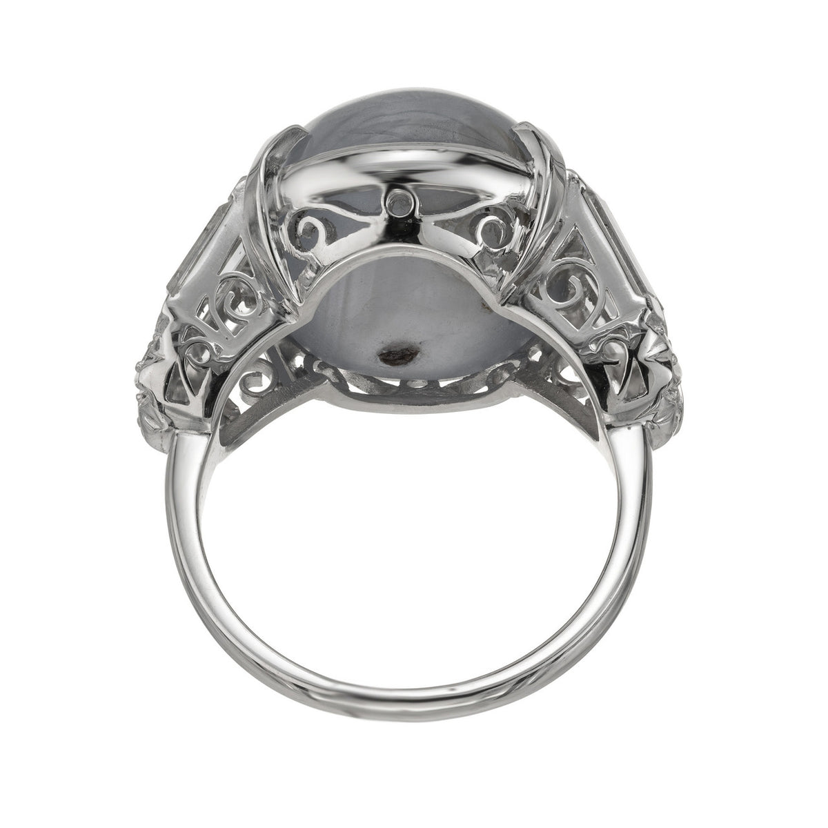 GIA Certified 23.19 Carat Oval Star Sapphire Diamond Platinum Ring – image 6