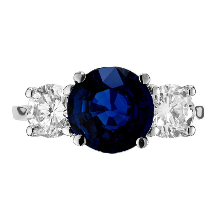 Peter Suchy GIA 2.02 Carat Sapphire Diamond Two Tone Gold Engagement Ring – image 2