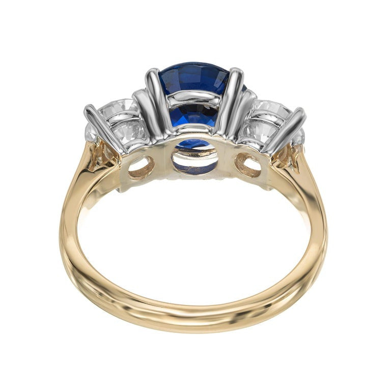 Peter Suchy GIA 2.02 Carat Sapphire Diamond Two Tone Gold Engagement Ring – image 6