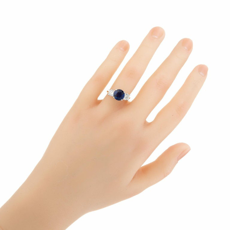 Peter Suchy GIA 2.02 Carat Sapphire Diamond Two Tone Gold Engagement Ring – image 7