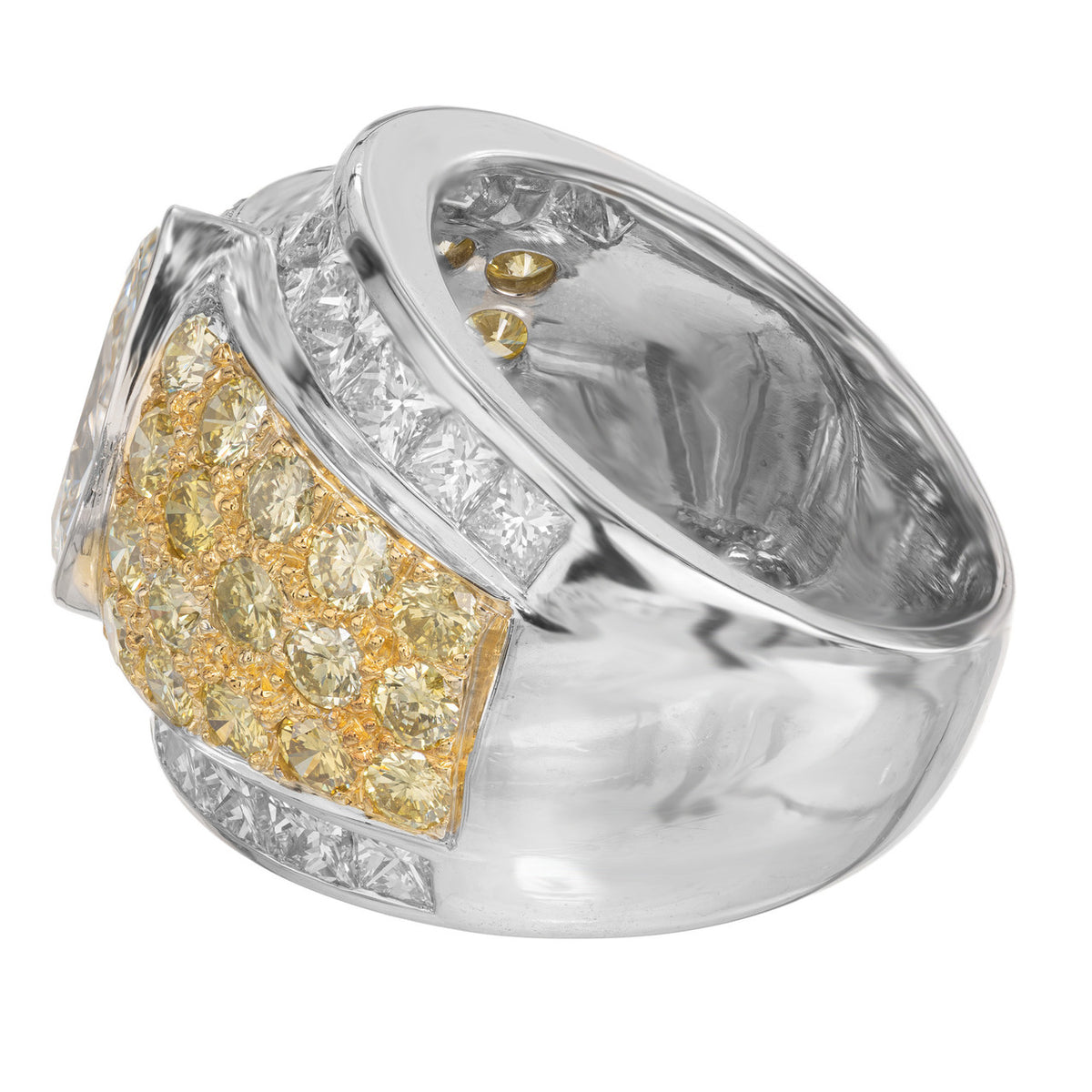 GIA Certified 1.34 Carat Diamond Platinum Gold Cluster Cocktail Ring – image 8