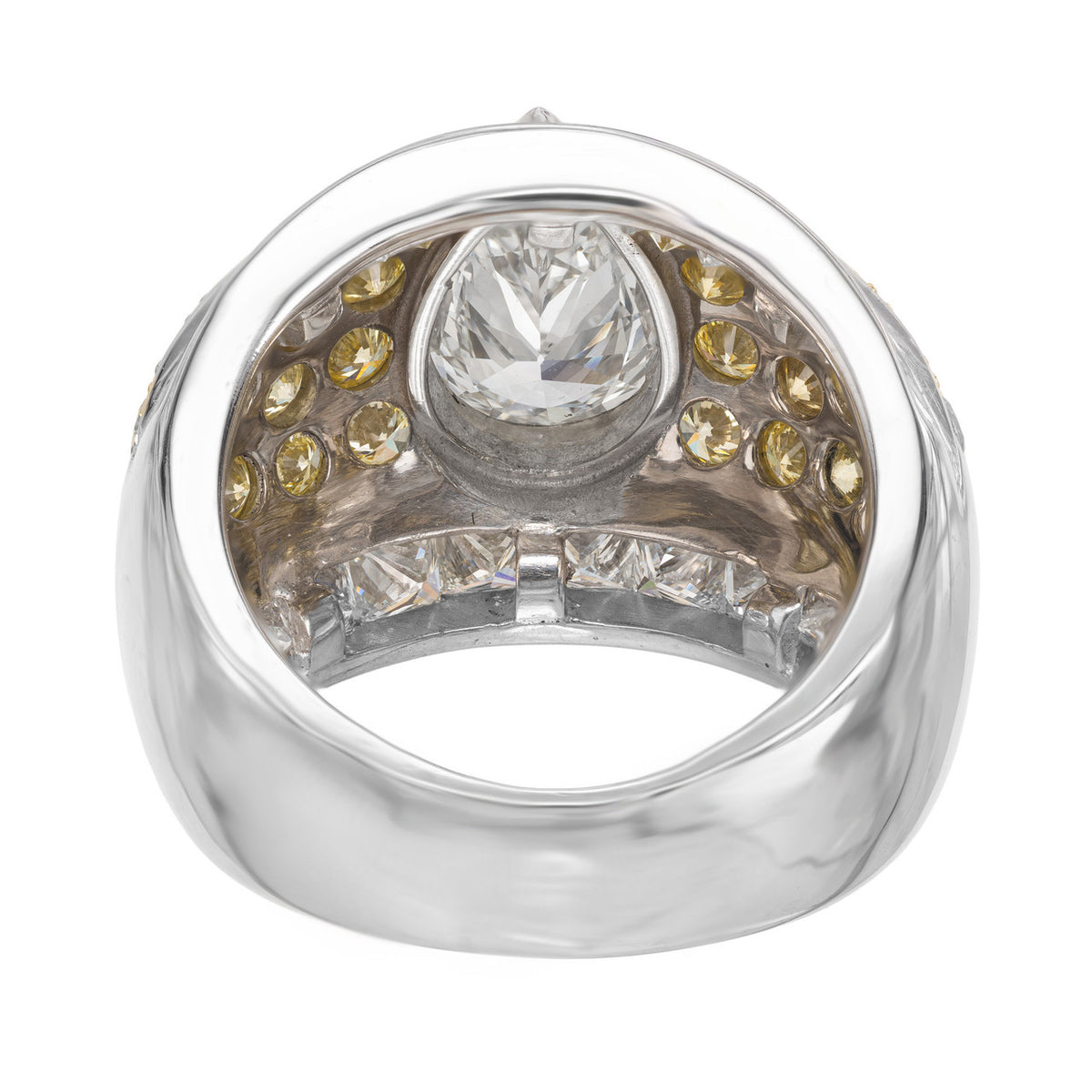 GIA Certified 1.34 Carat Diamond Platinum Gold Cluster Cocktail Ring – image 7