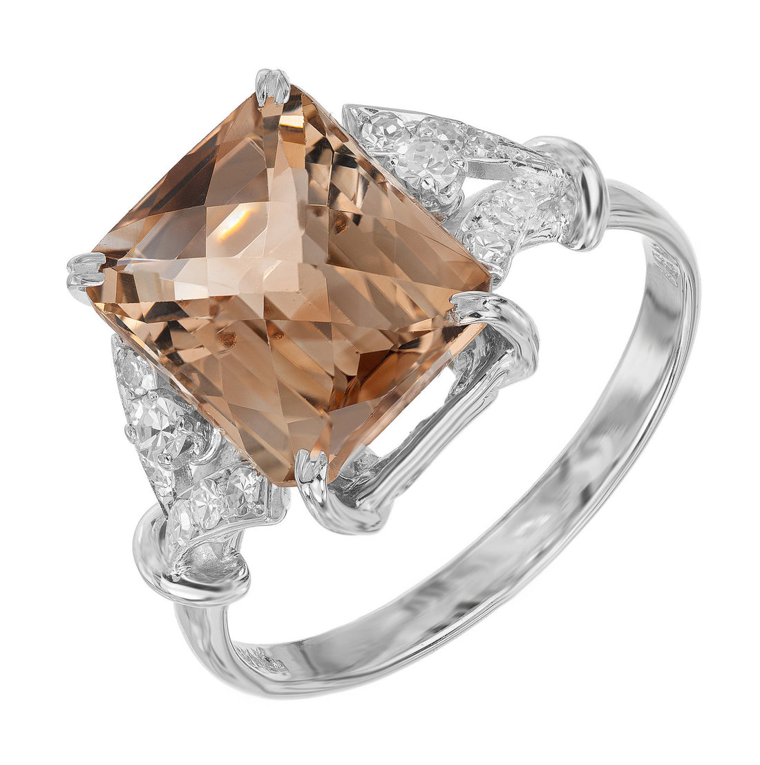 GIA Certified 6.08 Carat Topaz Diamond White Gold Ring – image 2