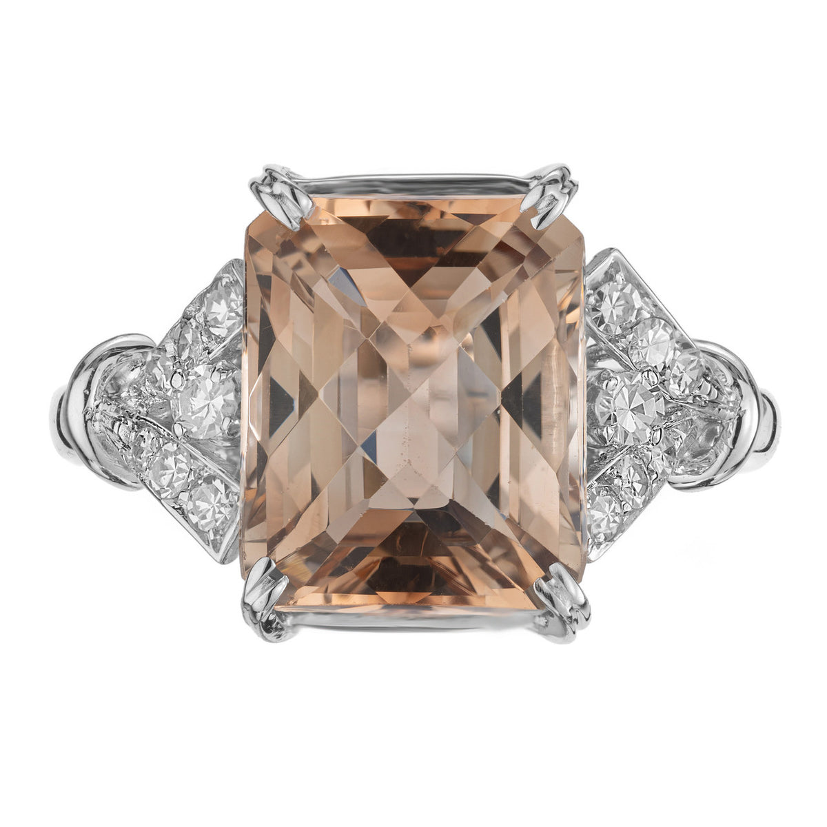 GIA Certified 6.08 Carat Topaz Diamond White Gold Ring