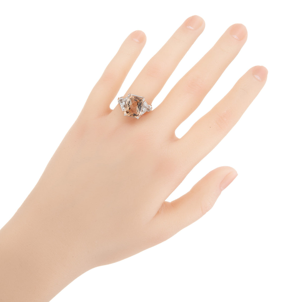 GIA Certified 6.08 Carat Topaz Diamond White Gold Ring – image 8