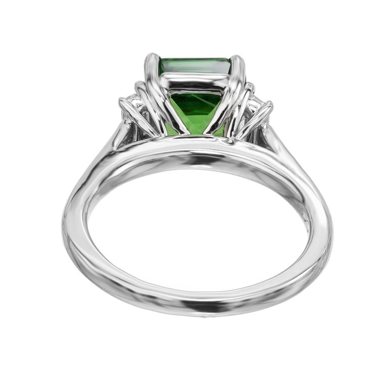 Peter Suchy GIA 2.59 Carat Octagonal Tsavorite Garnet Diamond Engagement Ring – image 6