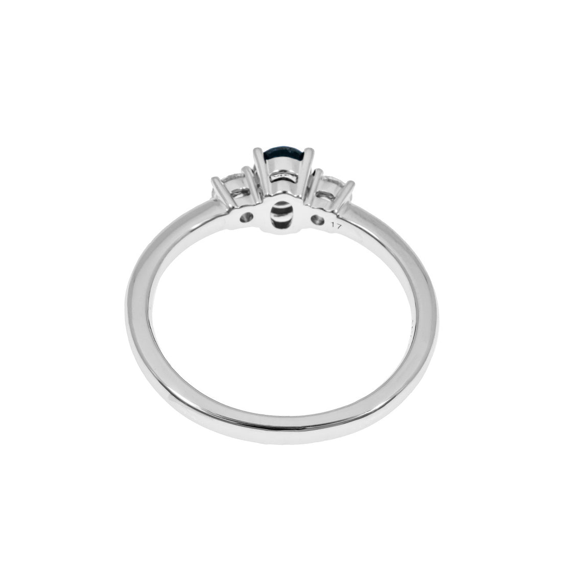 Peter Suchy .53 Carat Sapphire Diamond White Gold Three Stone Ring – image 4