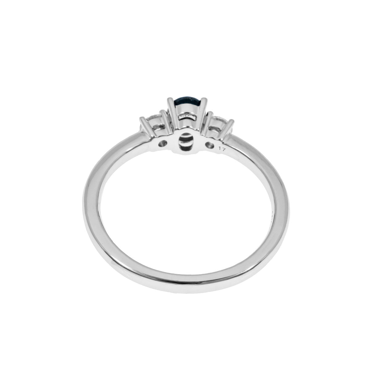 Peter Suchy .53 Carat Sapphire Diamond White Gold Three Stone Ring – image 4