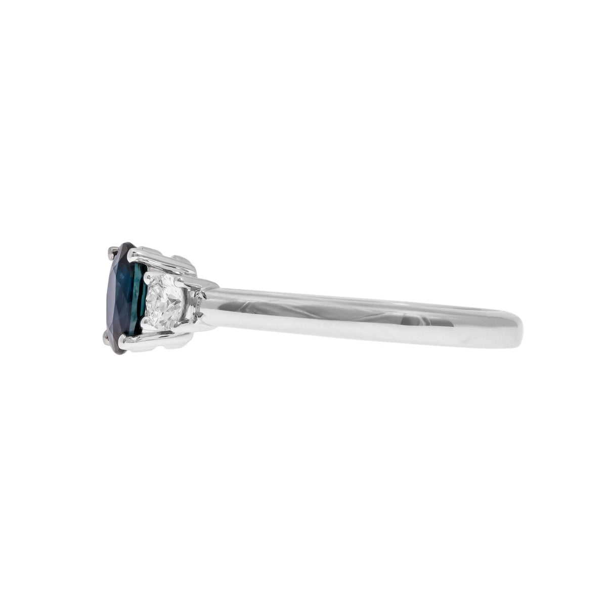 Peter Suchy .53 Carat Sapphire Diamond White Gold Three Stone Ring – image 5
