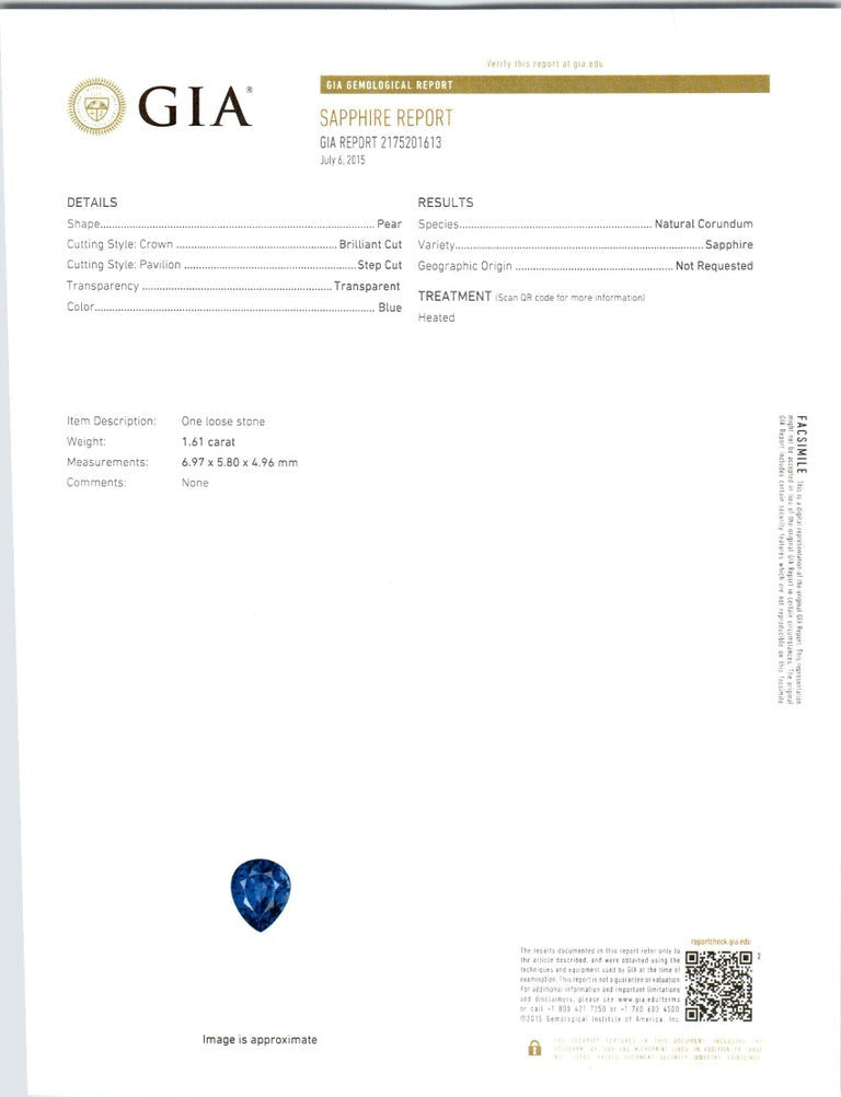 Peter Suchy GIA Certified 2.81 Carat Sapphire Diamond 14k White Gold Dangle Earrings – image 3