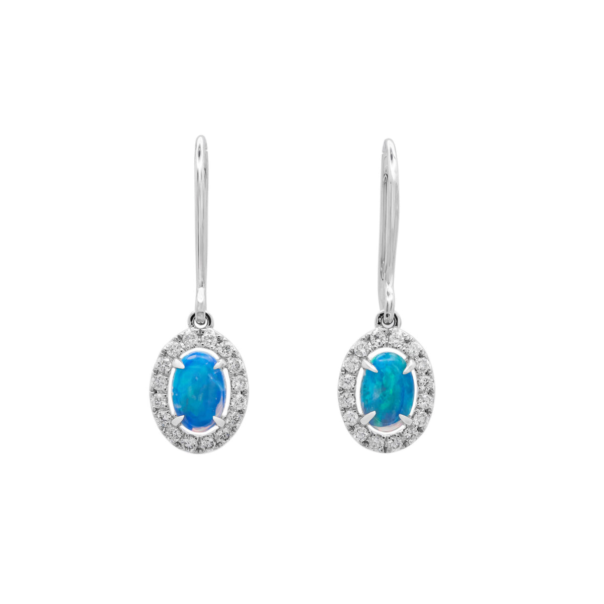Peter Suchy .61 Carat Opal Diamond White Gold Dangle Earrings