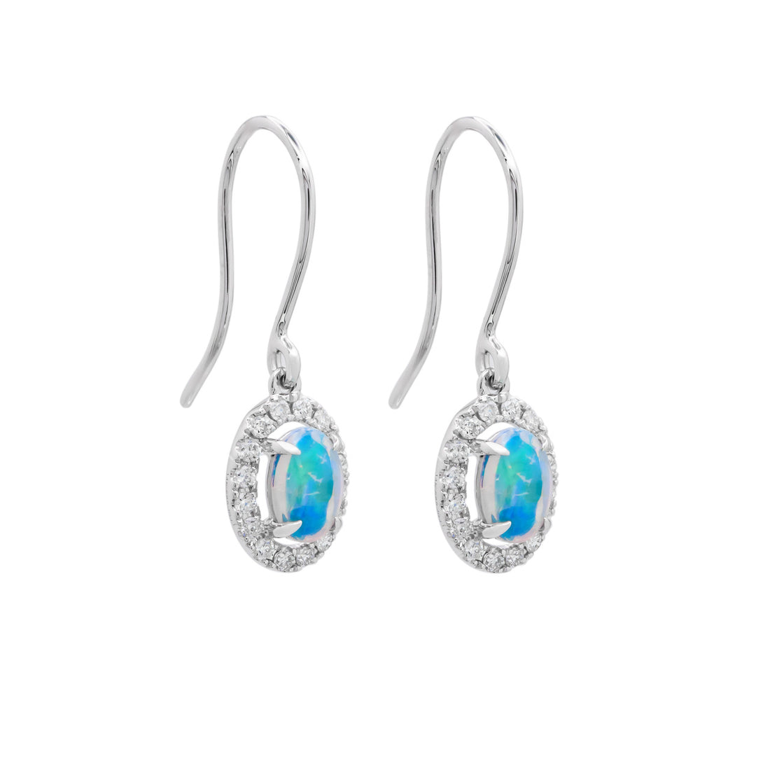 Peter Suchy .61 Carat Opal Diamond White Gold Dangle Earrings – image 2