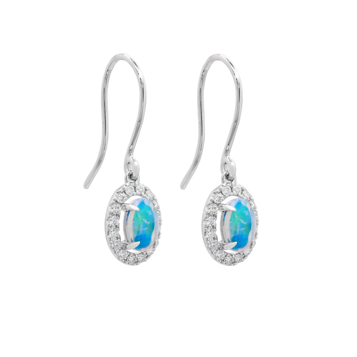 Peter Suchy .61 Carat Opal Diamond White Gold Dangle Earrings – image 2