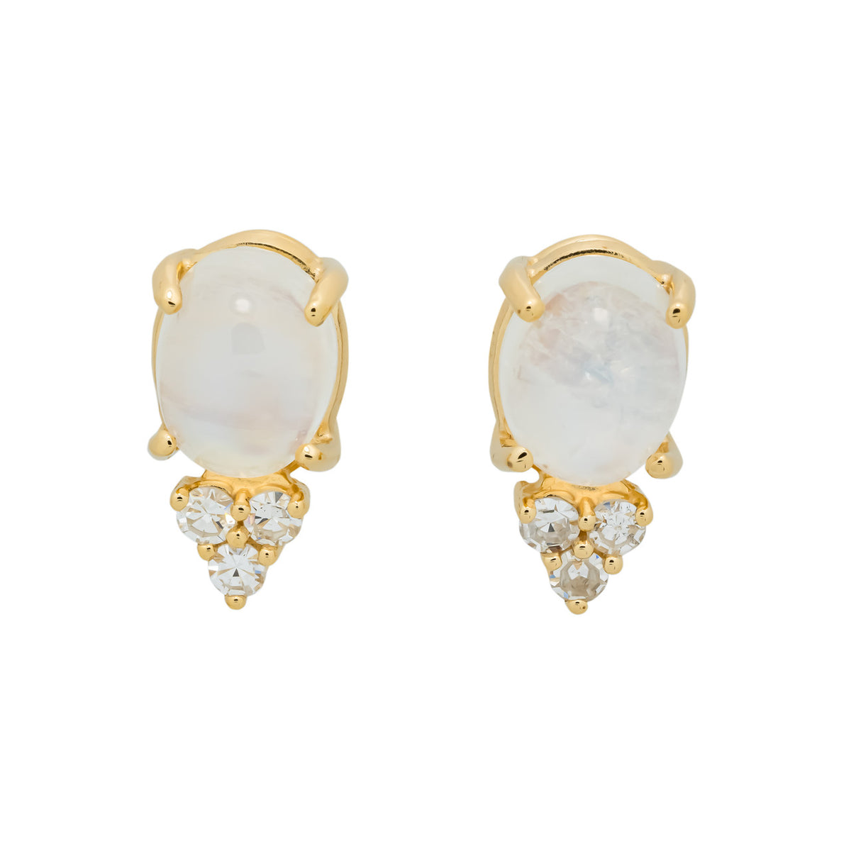 Peter Suchy 2.80 Moonstone Diamond Yellow Gold Earrings