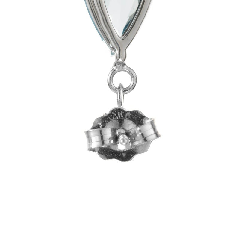 Peter Suchy 7.49 Carat Aquamarine Diamond White Gold Dangle Earrings – image 4