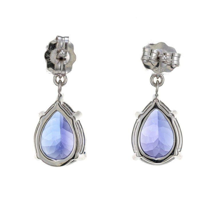 Peter Suchy 3.35 Carat Tanzanite Diamond White Gold Dangle Earrings – image 3