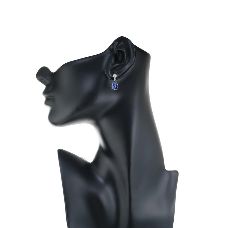 Peter Suchy 3.35 Carat Tanzanite Diamond White Gold Dangle Earrings – image 5