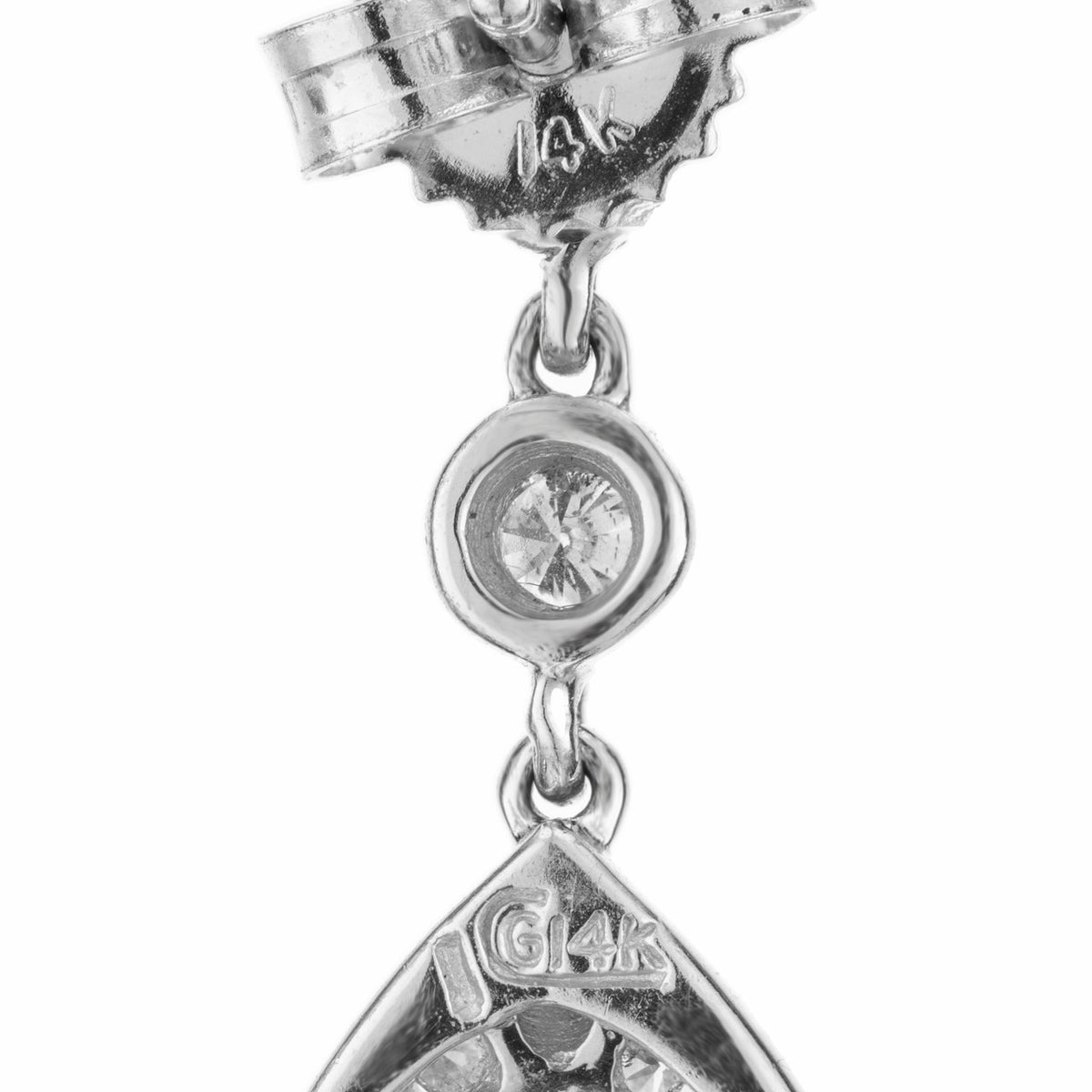 .40 Carat Sapphire Diamond White Gold Dangle Earrings – image 4