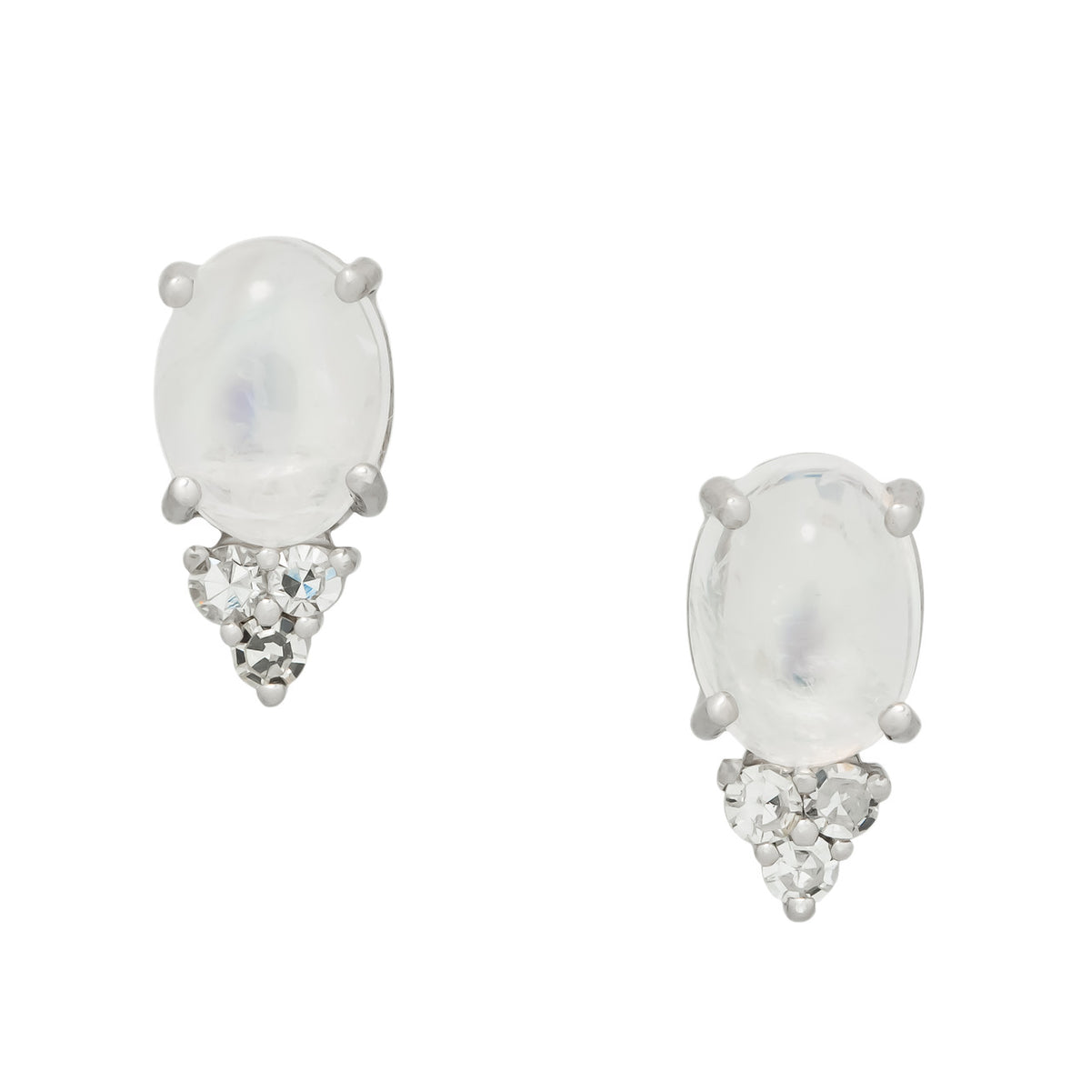 Peter Suchy 2.10 Carat Moonstone Diamond White Gold Earrings