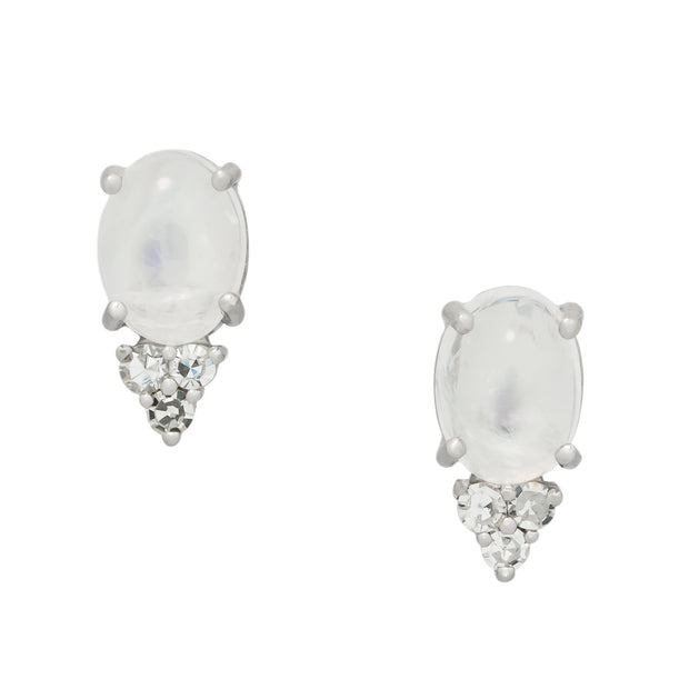 Peter Suchy 2.10 Carat Moonstone Diamond White Gold Earrings