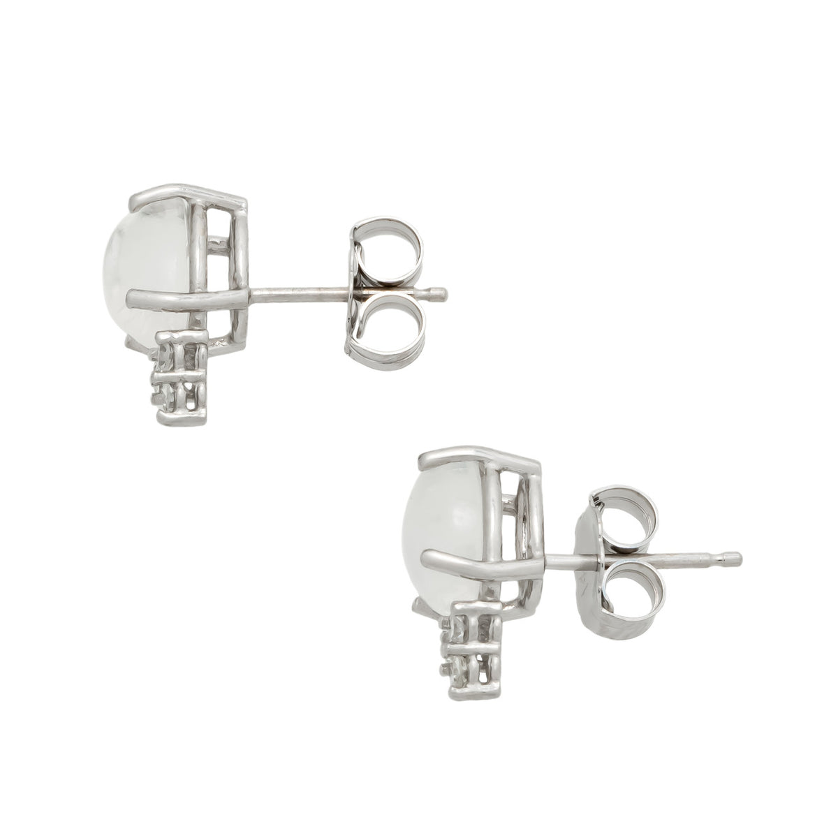 Peter Suchy 2.10 Carat Moonstone Diamond White Gold Earrings – image 4