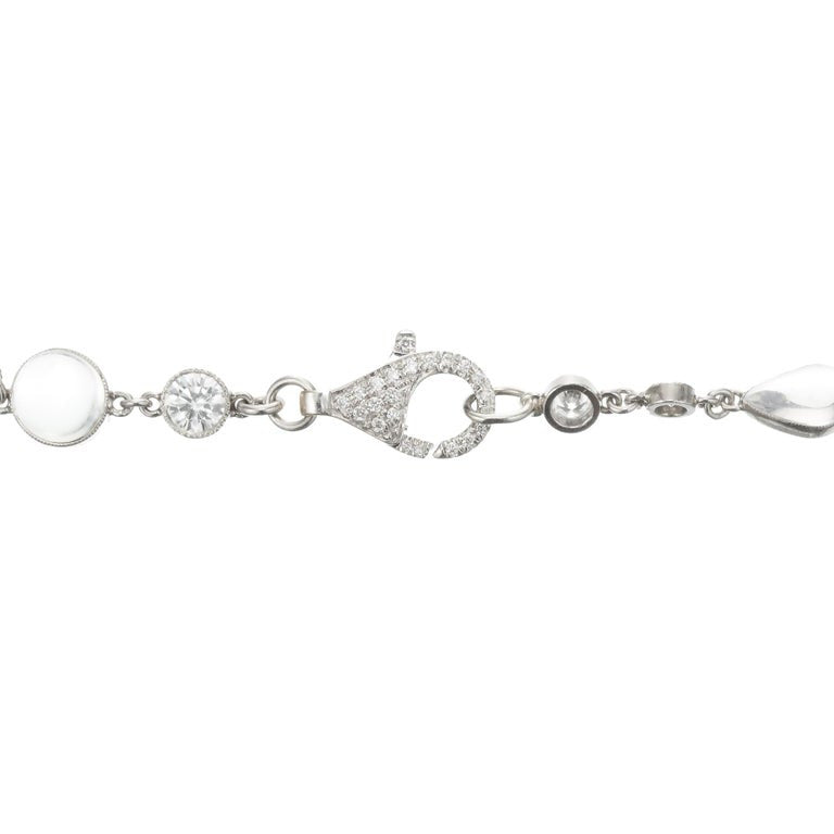 18.85 Carat Moonstone Diamond Sapphire White Gold Necklace – image 6
