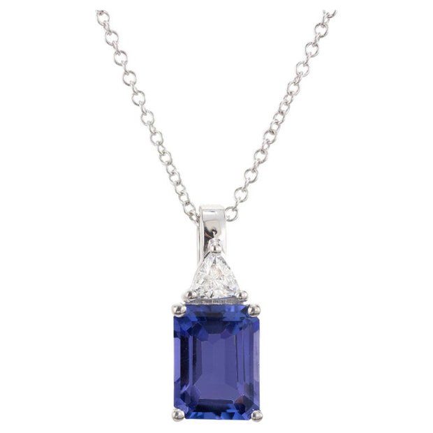 Peter Suchy 1.30 Carat Tanzanite Diamond White Gold Pendant Necklace