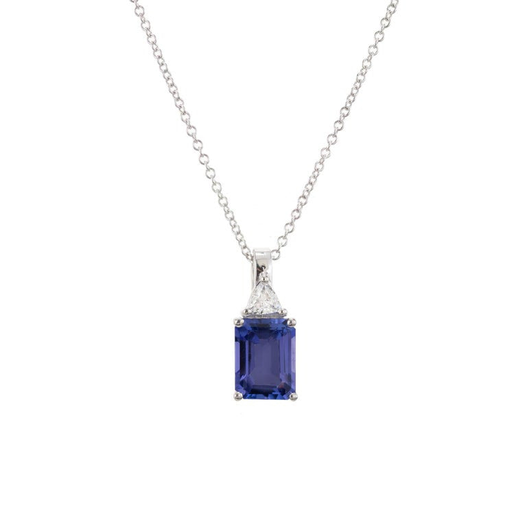 Peter Suchy 1.30 Carat Tanzanite Diamond White Gold Pendant Necklace – image 2