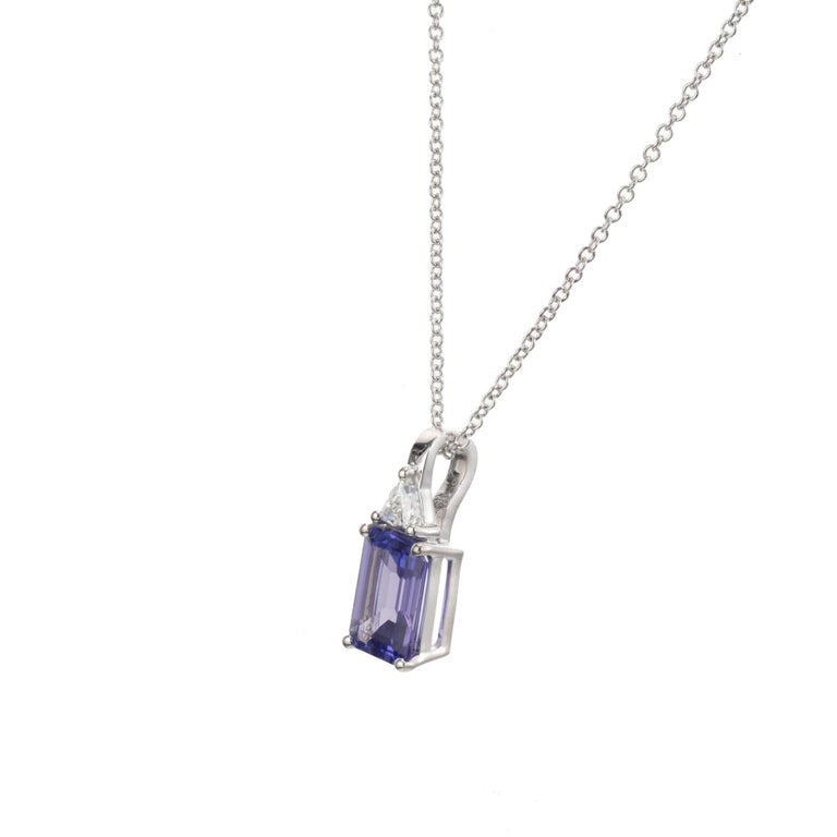 Peter Suchy 1.30 Carat Tanzanite Diamond White Gold Pendant Necklace – image 3