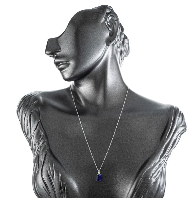 Peter Suchy 1.30 Carat Tanzanite Diamond White Gold Pendant Necklace – image 4