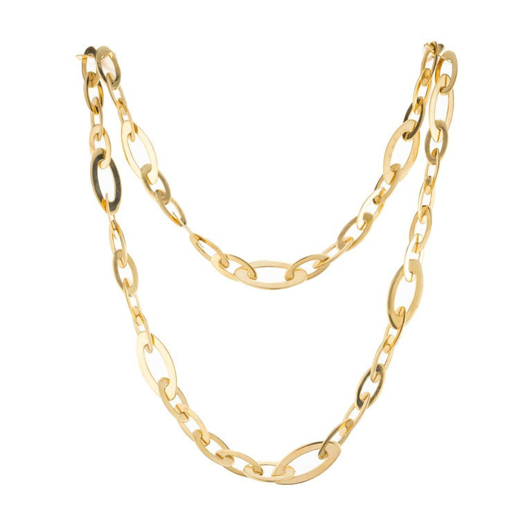 Roberto Coin .20 Carat Diamond Sapphire Ruby Yellow Gold Oval Link Necklace – image 4