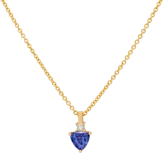 Peter Suchy 1.00 Carat Tanzanite Diamond Yellow Gold Pendant Necklace