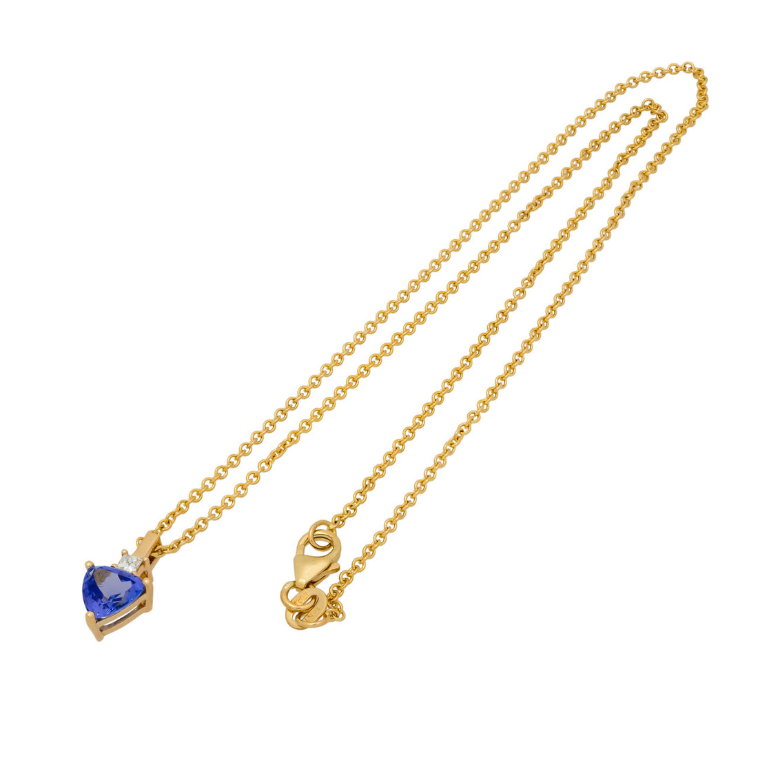 Peter Suchy 1.00 Carat Tanzanite Diamond Yellow Gold Pendant Necklace – image 2